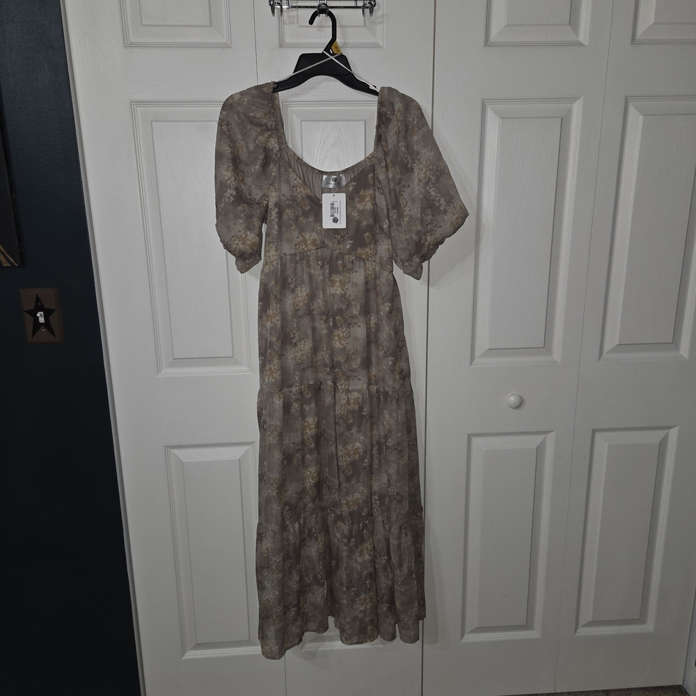 Elegant Brown Patterned Dress